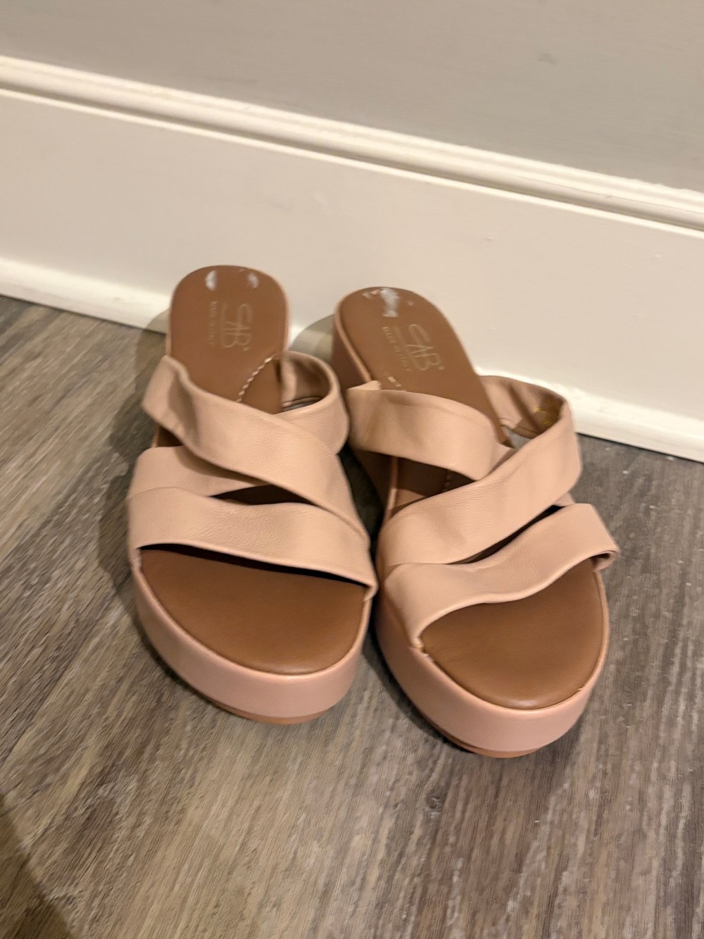 Pink platform sandals